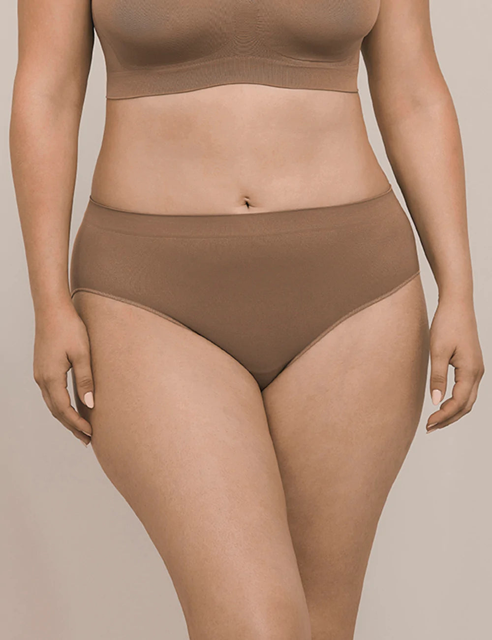 Ambra Bare Essentials Hi Cut Brief - #color_Almond